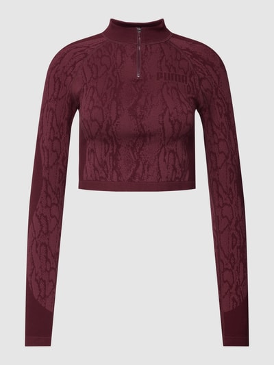 PUMA PERFORMANCE Kort shirt met lange mouwen en structuurmotief, model 'FormKnit Seamless' Bordeaux - 2