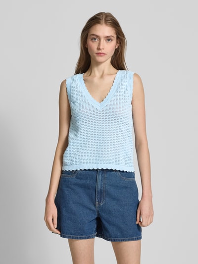 Pieces Regular Fit Pullunder aus reiner Baumwolle Modell 'SCOUT' Hellblau 4