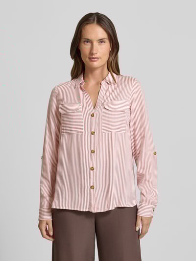 Vero Moda Regular Fit Hemdbluse aus reiner Viskose Modell 'BUMPY' Altrosa 4