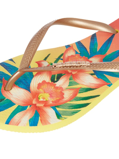 Havaianas Zehentrenner mit Allover-Muster Gelb 2