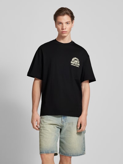 Jack & Jones T-shirt met statementprint, model 'MYKONOS' Zwart - 4