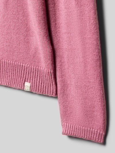 Only Sweter z dzianiny o kroju regular fit z mieszanki wiskozy model ‘KATIA LIFE’ Fiołkoworóżowy 2