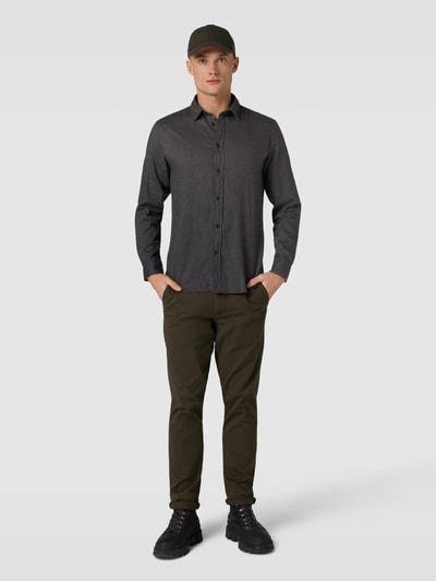 SELECTED HOMME Koszula flanelowa o kroju slim fit w szkocką kratę Antracytowy 1