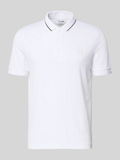 Lacoste Sport Regular Fit Sport Poloshirt mit Kontraststreifen Weiss 2