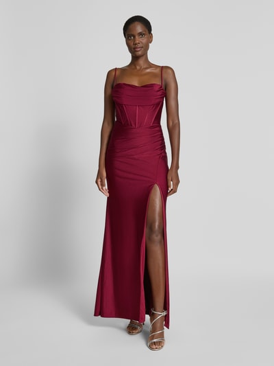 Mascara Avondjurk met loopsplit Rood - 4