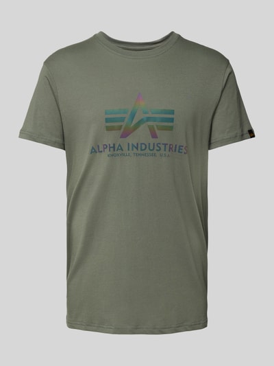 Alpha Industries T-Shirt mit Label-Print Oliv 2