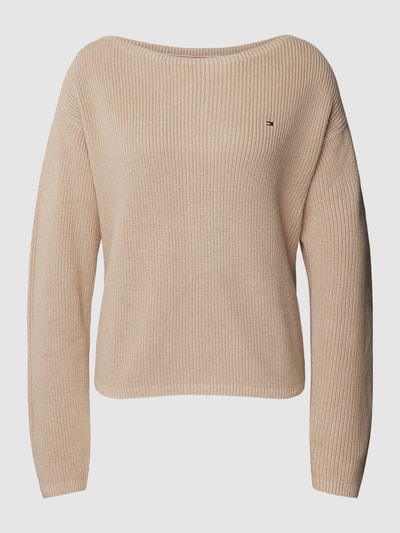 Tommy Hilfiger Strickpullover mit Label-Stitching Beige 2