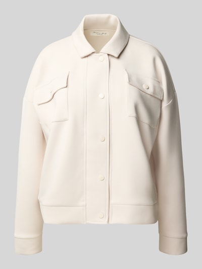 Christian Berg Woman Bluza rozpinana z wykładanym kołnierzem i kieszeniami na piersi Écru 2