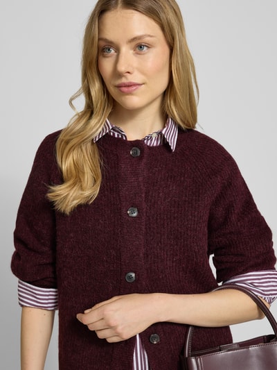 Selected Femme Regular Fit Strickjacke aus Woll-Mix mit Alpaka Modell 'LULU' Pflaume 3