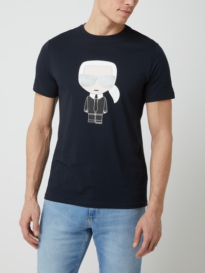 Karl Lagerfeld T-shirt z bawełny  Ciemnoniebieski 4