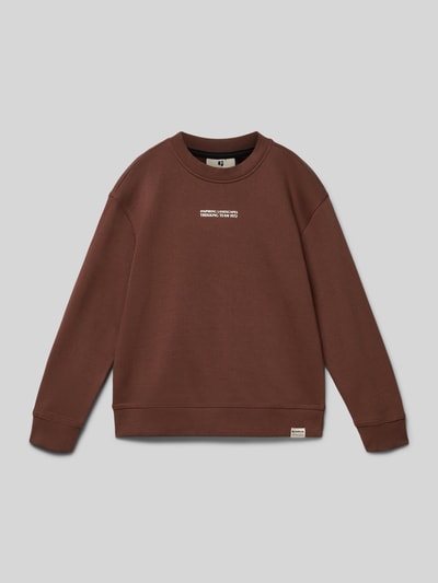 Garcia Bluza z prążkowanymi wykończeniami Orzechowy 1