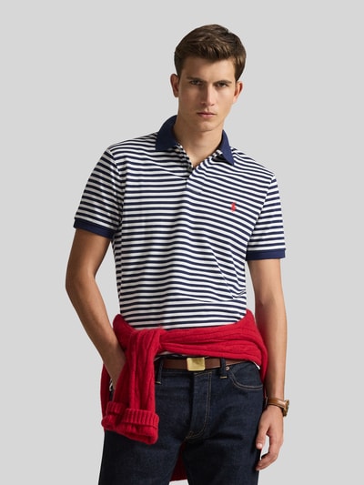 Polo Ralph Lauren Slim Fit Poloshirt aus reiner Baumwolle Modell 'YD MESH STRIPE POLO' Marine 4