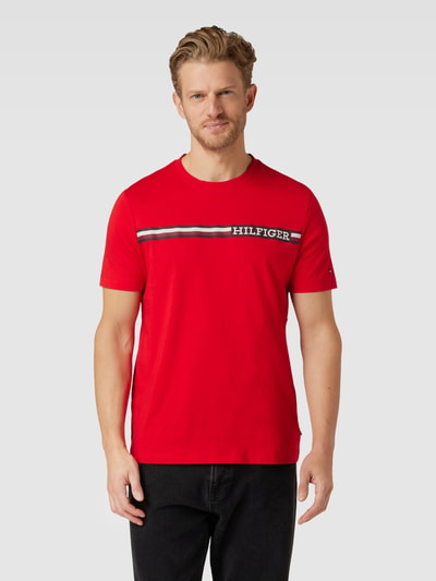 Tommy Hilfiger T-Shirt mit Label-Print Hellrot 4