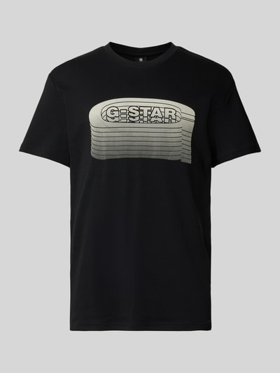 G-Star Raw T-shirt met geribde ronde hals Zwart - 2