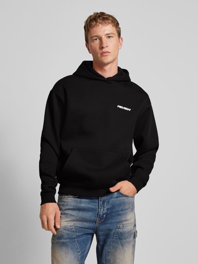 REVIEW Hoodie mit Label-Print Black 4
