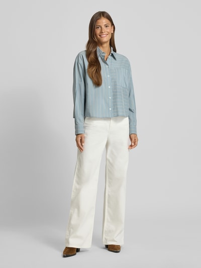 Luisa Cerano Regular fit blouse met borstzak Bleu - 1