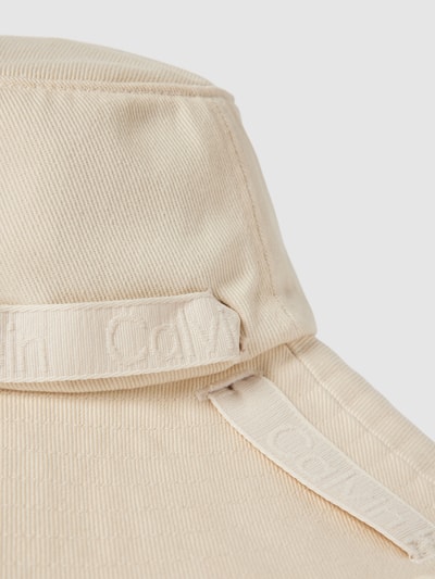 CK Calvin Klein Czapka typu bucket hat z paskami z logo Beżowy 2