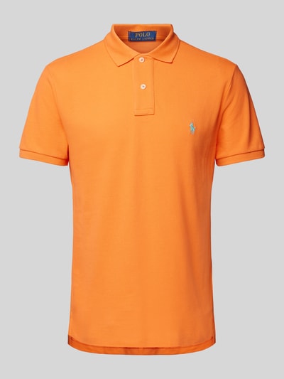 Polo Ralph Lauren Custom Slim Fit Poloshirt mit Label-Stitching Orange 2