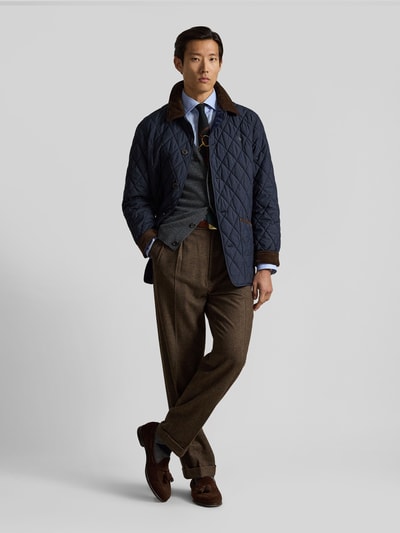Polo Ralph Lauren Regular Fit Steppjacke mit Cord Umlegekragen Marine 1