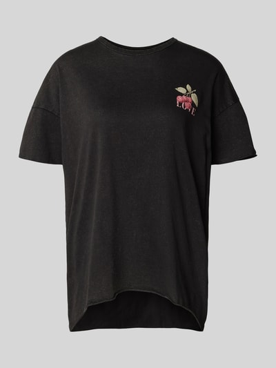 Only T-shirt o kroju oversized z czystej bawełny model ‘RIE LIFE’ Czarny 2