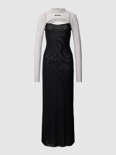 Review Maxi-jurk met bolero van mesh Zwart - 2