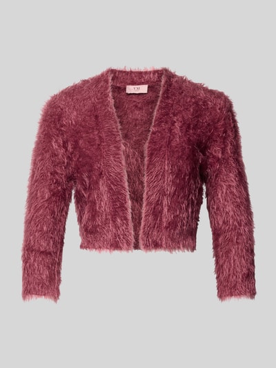 Produktfoto, Bolero aus Kunstfell mit Viskose-Anteil von V.M., offener Schnitt, 3/4-Arm, flauschige Textur, Farbe Altrosa.