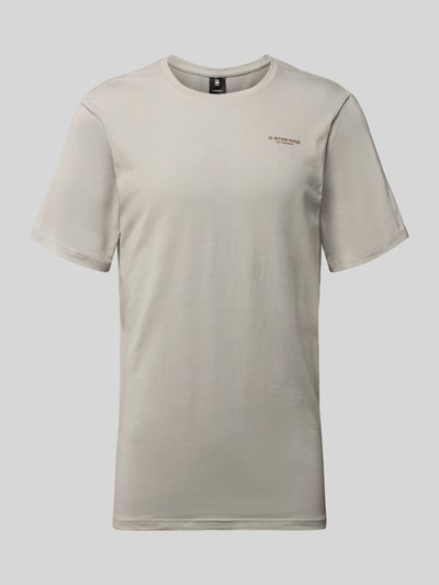 Produktfoto, Slim Fit T-shirt met ronde hals van G-star, mix van katoen en elastaan, logoprint, ruglengte maat M 72 cm, heren