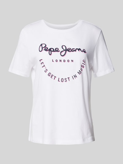 Pepe Jeans T-Shirt mit Label-Print Modell 'MERIDA' Weiss 2