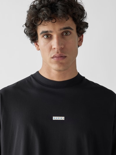 Marni T-Shirt mit Label-Patch Schwarz 3