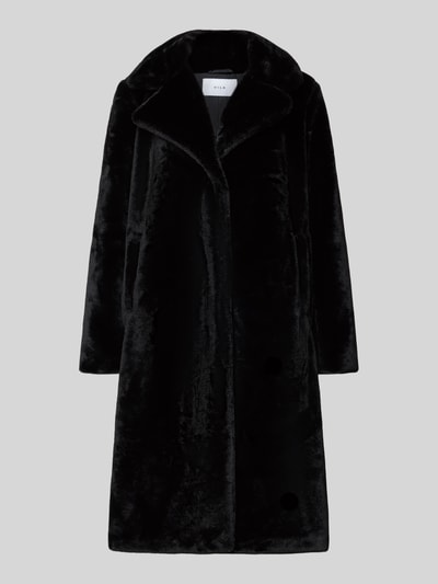 Vila Płaszcz o kroju regular fit ze sztucznego futra model ‘Emmela’ Czarny 2