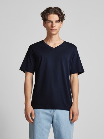 Jack & Jones T-Shirt mit V-Ausschnitt Modell 'ORGANIC BASIC' Dunkelblau 4