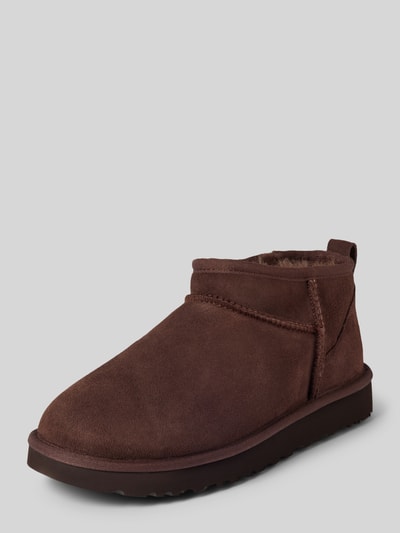 UGG Boots met treklus, model 'CLASSIC ULTRA MINI' Donkerbruin - 1