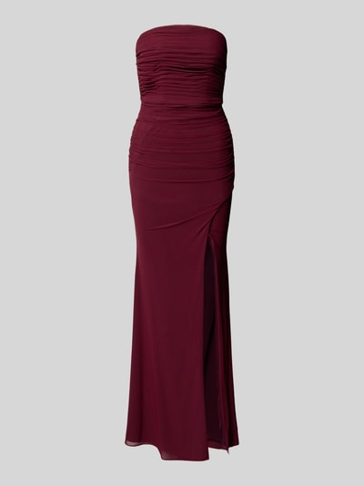 Luxuar Avondjurk met vetersluiting aan de achterkant en plooien Bordeaux - 2