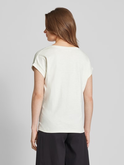 FREE/QUENT T-shirt z kieszenią na piersi model ‘Viva’ Złamany biały 5