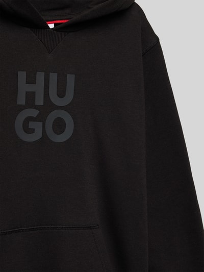 HUGO Hoodie met labelprint Zwart - 2