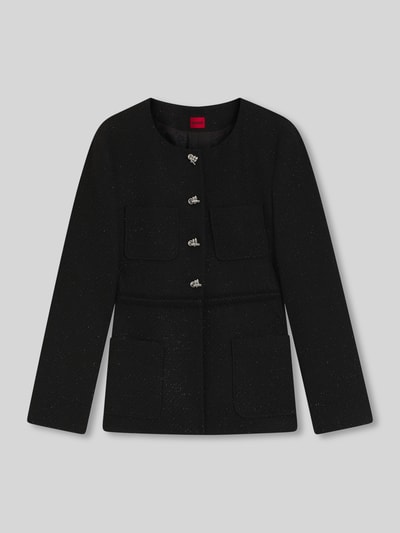 HUGO Shaped fit blazer van bouclé, model 'AFRANZI' Zwart - 2