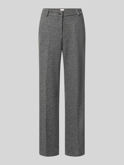 Produktfoto, graue Wide Leg Hose mit Baumwoll-Anteil Modell 'MAINE' von Brax, feine Struktur, Damen Weite Hose von Brax