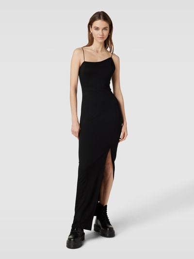 NA-KD Midi-jurk met asymmetrische hals en loopsplit Zwart - 1