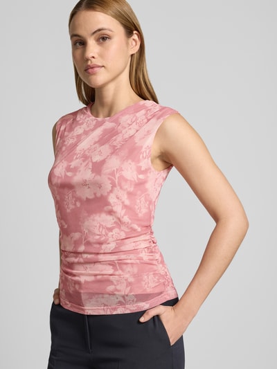 Jake*s Collection T-Shirt mit Raffungen und Rundhalsausschnitt Fuchsia 3