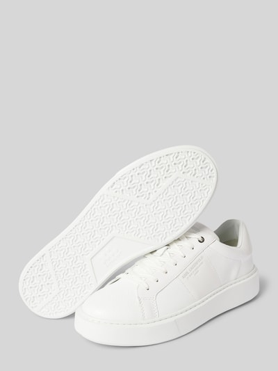 Karl Lagerfeld Leren sneakers met labelprint, model 'MAXI' Wit - 4