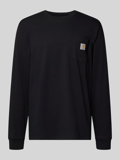 Carhartt Work In Progress Longsleeve mit Brusttasche und Label-Detail Black 2