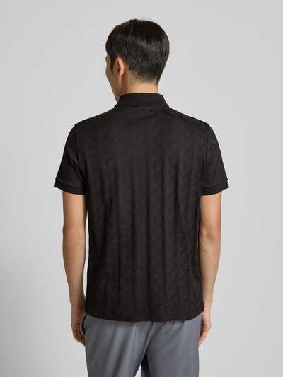 BOSS Green Koszulka polo kroju relaxed fit z fakturowanym wzorem model ‘MIRROR’ Czarny 5
