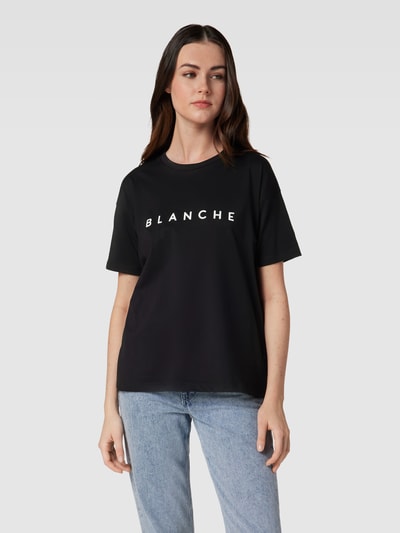 Blanche T-shirt z okrągłym dekoltem model ‘MAIN’ Czarny 4