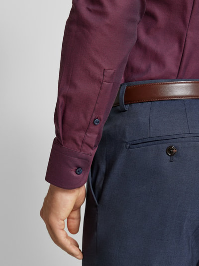 BOSS Slim fit zakelijk overhemd met extra lange mouwen, model 'Hank' Bordeaux - 3