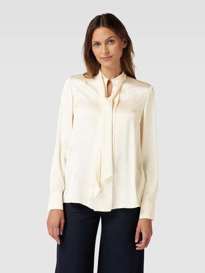 Marc Cain Blouse van pure viscose met sjaal Offwhite - 4