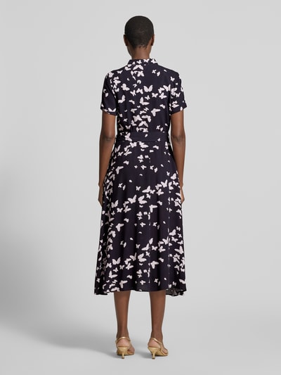 Christian Berg Woman Selection Hemdblusenkleid im Allover-Look mit Bindegürtel Marine 5