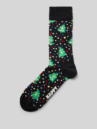 Happy Socks Socken mit Motiv-Print Modell 'Christmas Night' Black 1