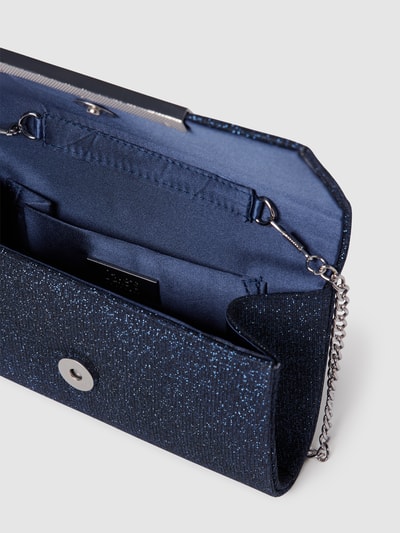 Jake*s Cocktail Clutch in glanzende look, model 'GlitterMetalClip' Marineblauw gemêleerd - 3