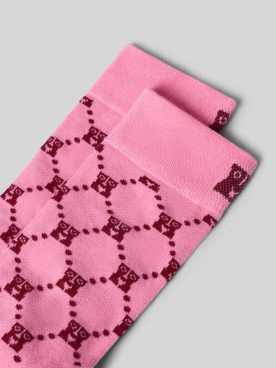Happy Socks Socken mit Label-Print Modell 'Monogram' Pink 2