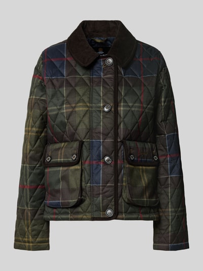 Barbour Regular Fit Steppjacke mit Allover-Muster Oliv 1